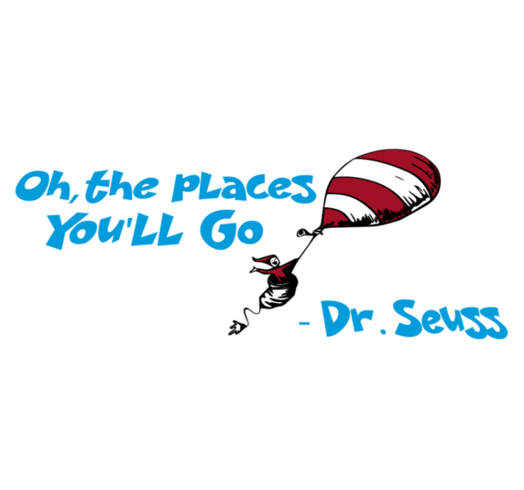 Vinyl tapijt kind oh de plaatsen waar je heen gaat drseuss - TenStickers