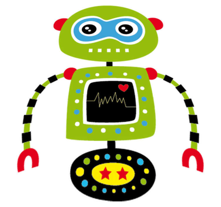 Vinyl tapijt kind groene robot - TenStickers