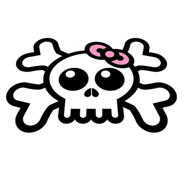 Vinyl tapijt kind schedel met strik - TenStickers