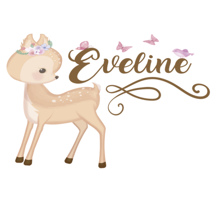 Vinyl tapijt kind gepersonaliseerde hert sticker - TenStickers