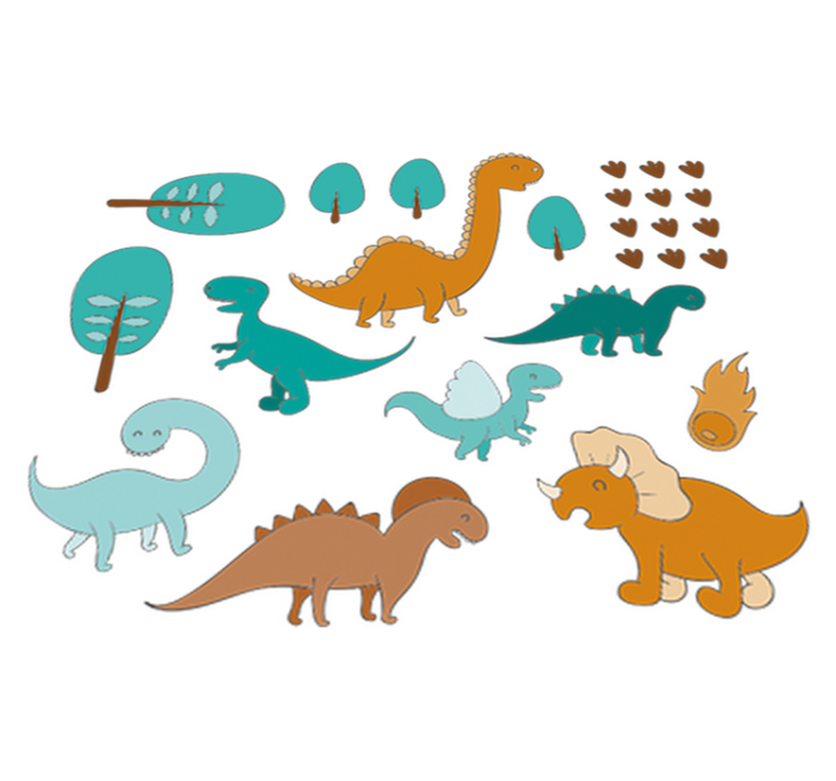 Vinyl tapijt kind jurassic landschap sticker - TenStickers
