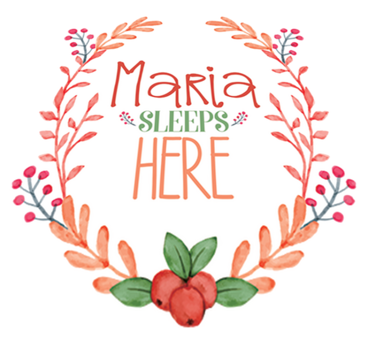 Vinyl tapijt kind naam slaapt hier - TenStickers