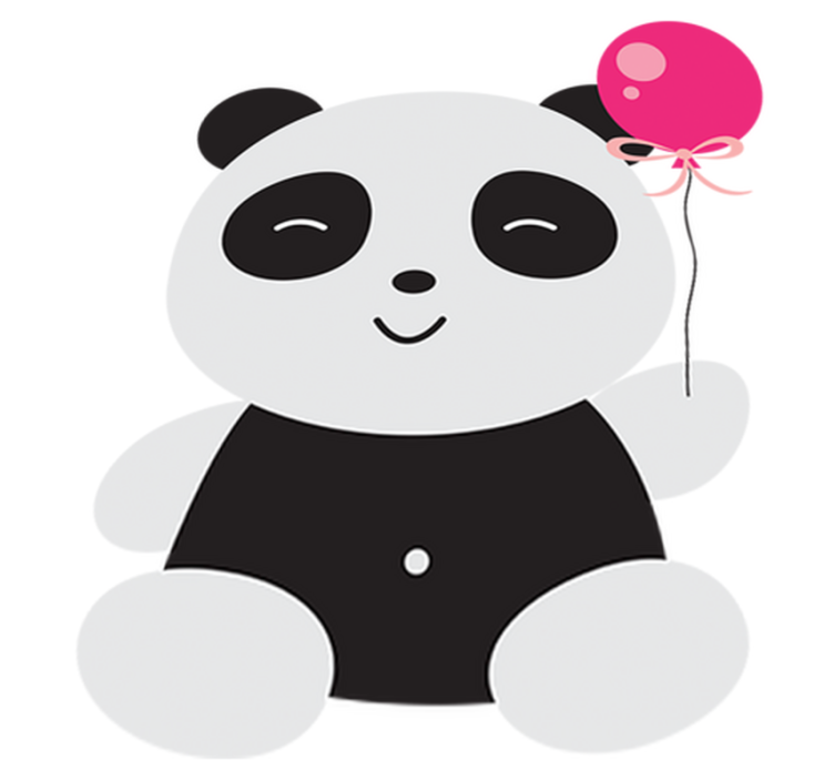 Vinyl tapijt kind panda met ballon - TenStickers