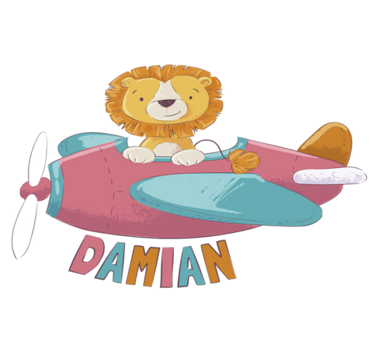 Vinyl tapijt kind leeuw met naam - TenStickers