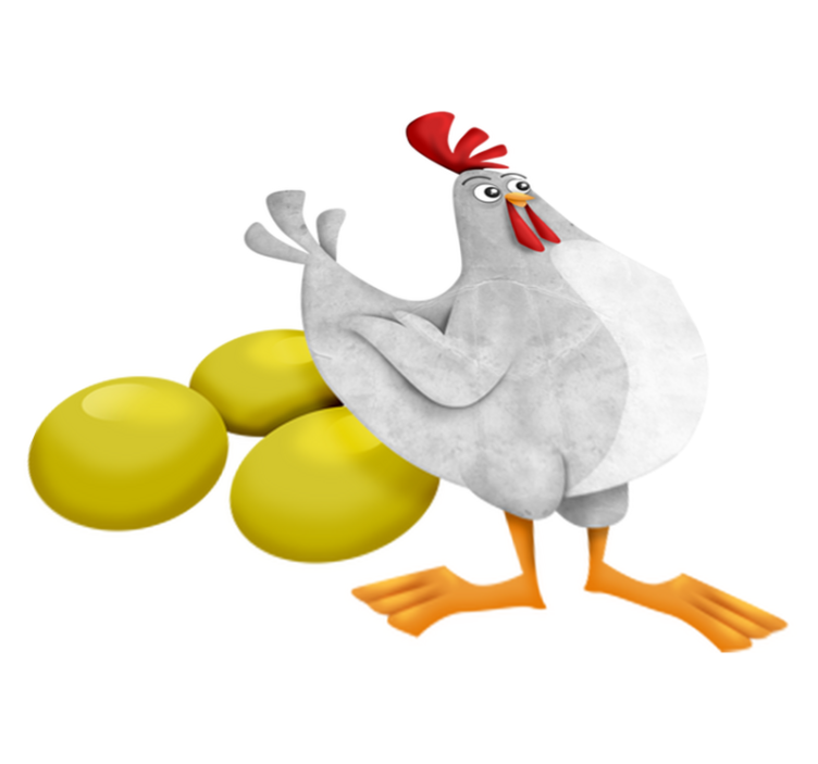 Vinyl tapijt kind gouden eieren hen - TenStickers