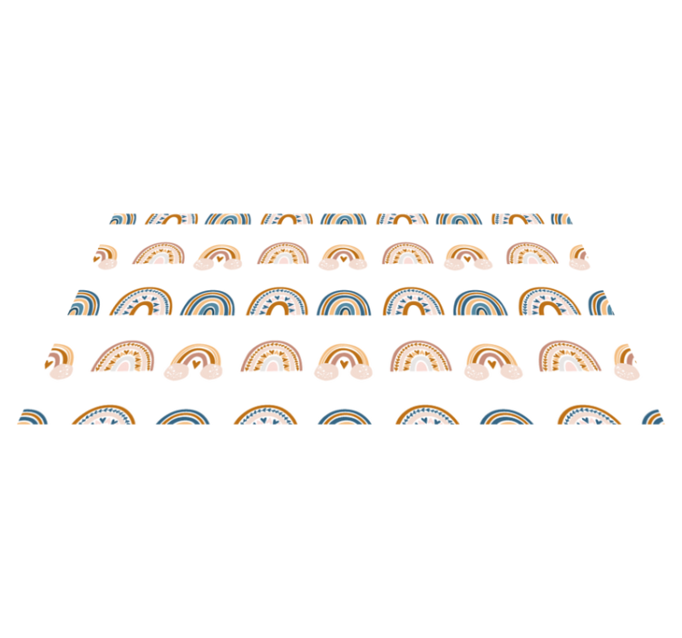 Vinyl tapijt kind met handgetekende herfstregenboog - TenStickers