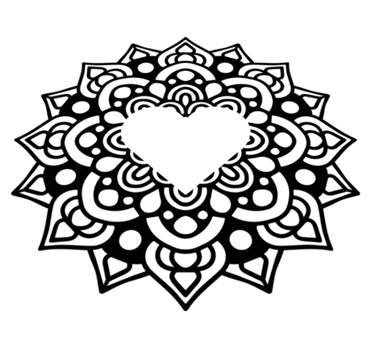 Vinyl tapijt slaapkamer mandala met hartvormig frame - TenStickers