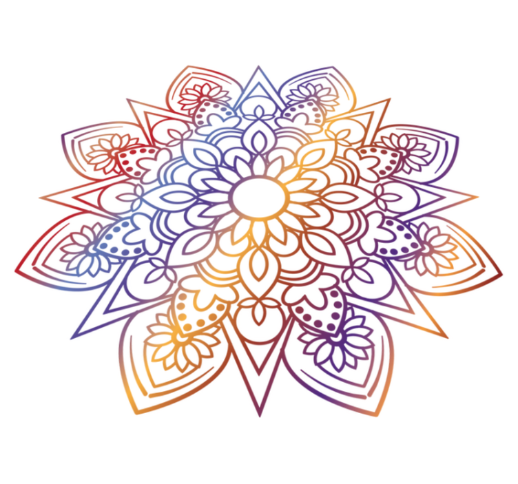 Vinyl tapijt slaapkamer vivid vurig mandala - TenStickers