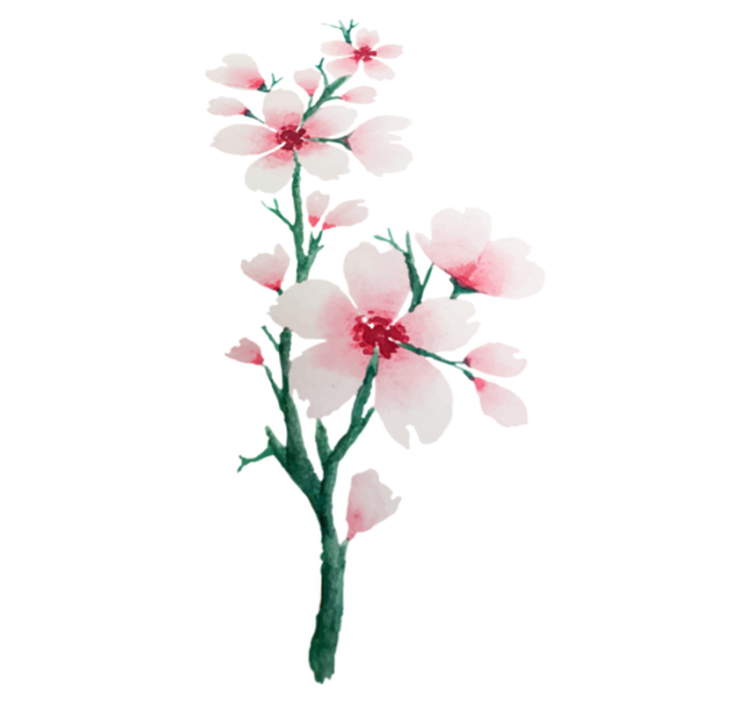 Vinyl tapijt slaapkamer schattig wit bloemen ontwerp - TenStickers