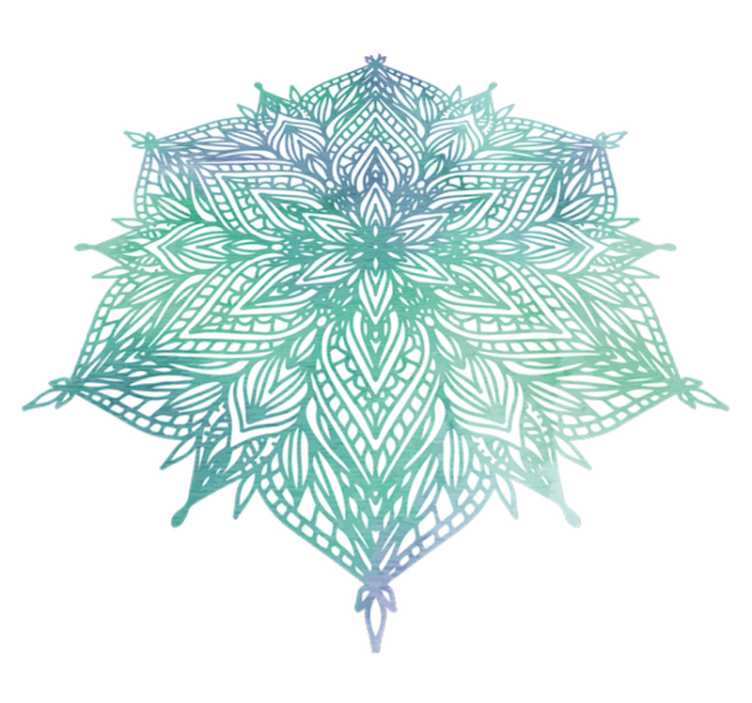 Vinyl tapijt slaapkamer turquoise mandala - TenStickers