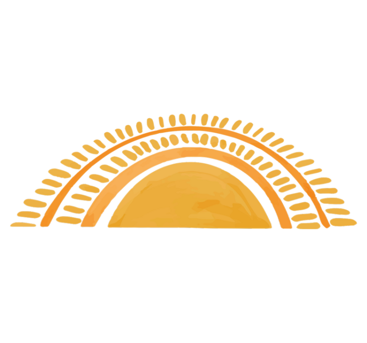 Vinyl tapijt slaapkamer getekende gele zon - TenStickers