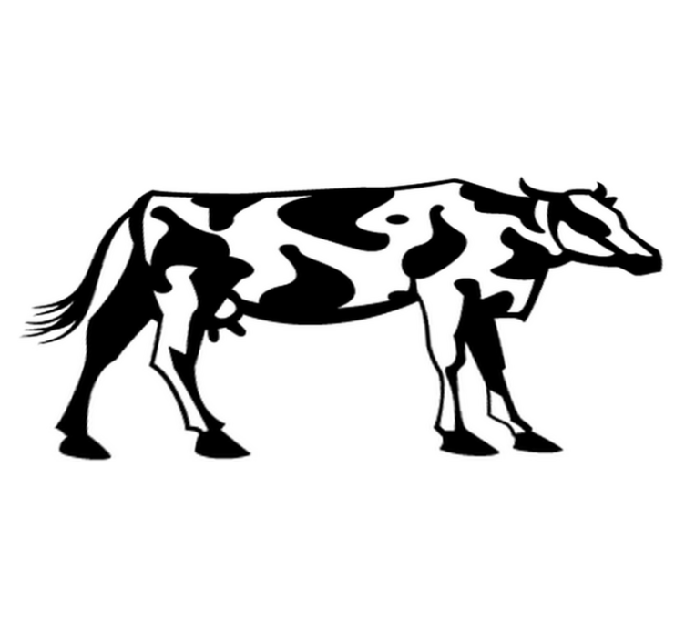 Vinyl tapijt slaapkamer koe illustratie decoratief - TenStickers