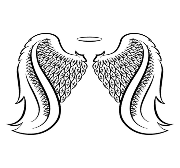 Vinyl tapijt slaapkamer decoratieve engelenvleugels - TenStickers