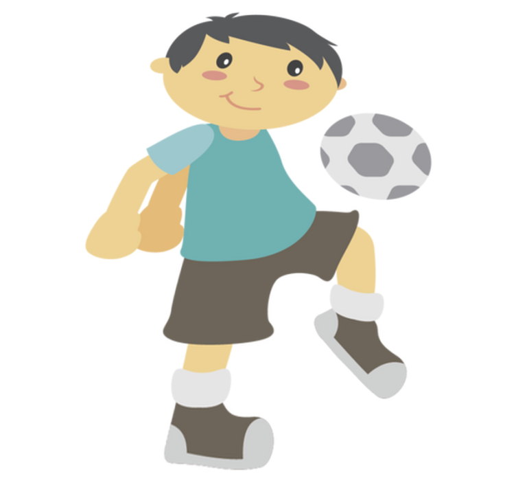 Vinyl tapijt kind voetballen spelen - TenStickers