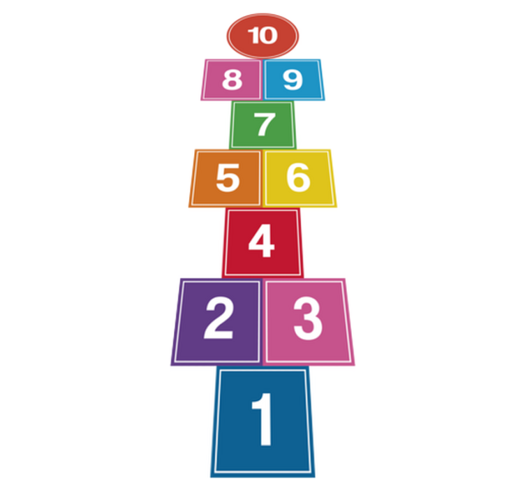 Vinyl tapijt spel kleurrijke hinkelbaan - TenStickers