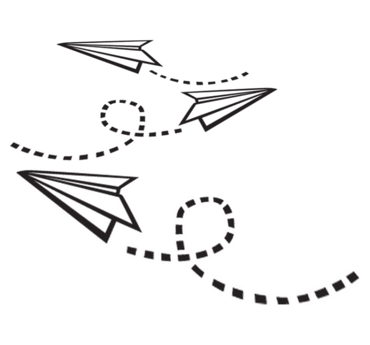 Vinyl tapijt spel decoratieve papieren vliegtuigen - TenStickers