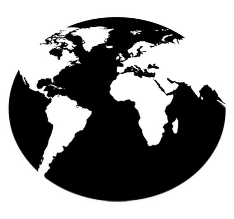 Vinyl tapijt wereldkaart wanddecoratie cirkel - TenStickers