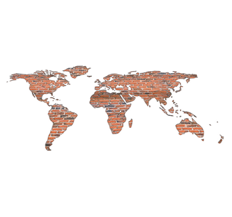 Vinyl tapijt wereldkaart vinilo muur wereldkaart baksteen - TenStickers