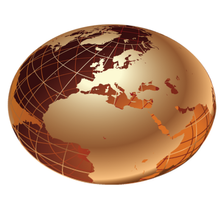 Vinyl tapijt wereldkaart gouden wereld europa - TenStickers