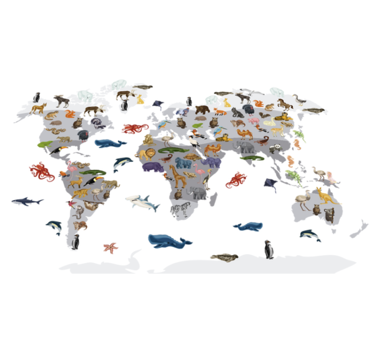 Vinyl tapijt wereldkaart in nordic stijl muurstickers - TenStickers