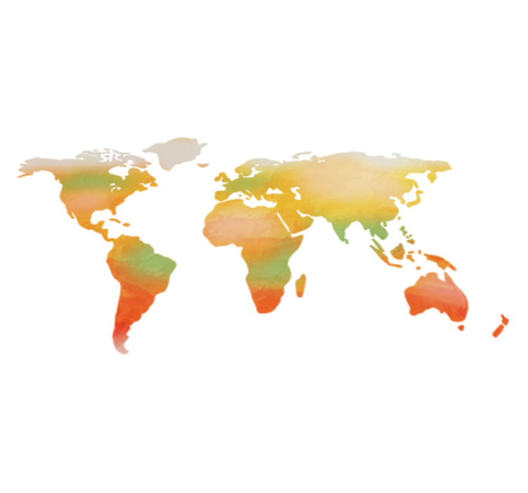 Vinyl tapijt wereldkaart muurkaart in volle kleur - TenStickers