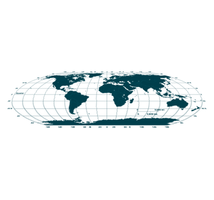 Vinyl tapijt wereldkaart decoratief horizontaal - TenStickers