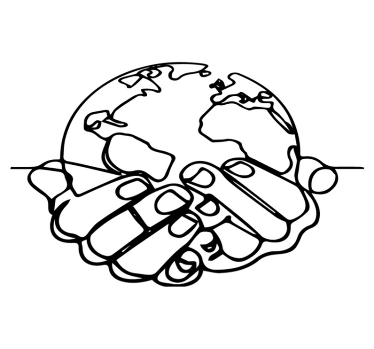 Vinyl tapijt wereldkaart minimalistische aarde - TenStickers