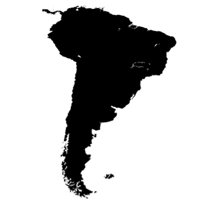 Vinyl tapijt wereldkaart silhouet zuid-amerika - TenStickers