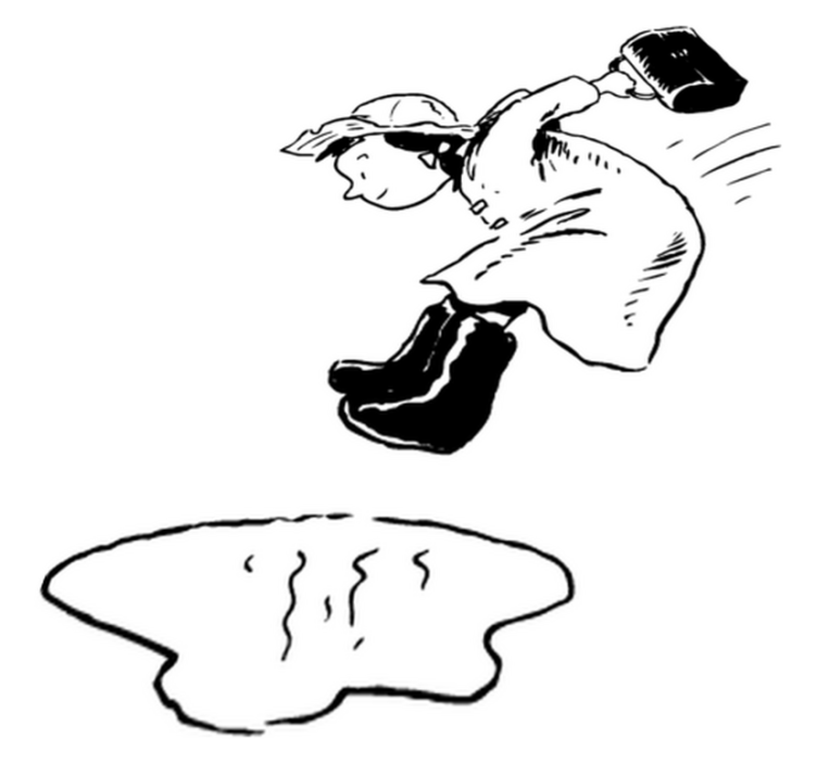 Vinyl tapijt kind sprongetje in de plas - TenStickers