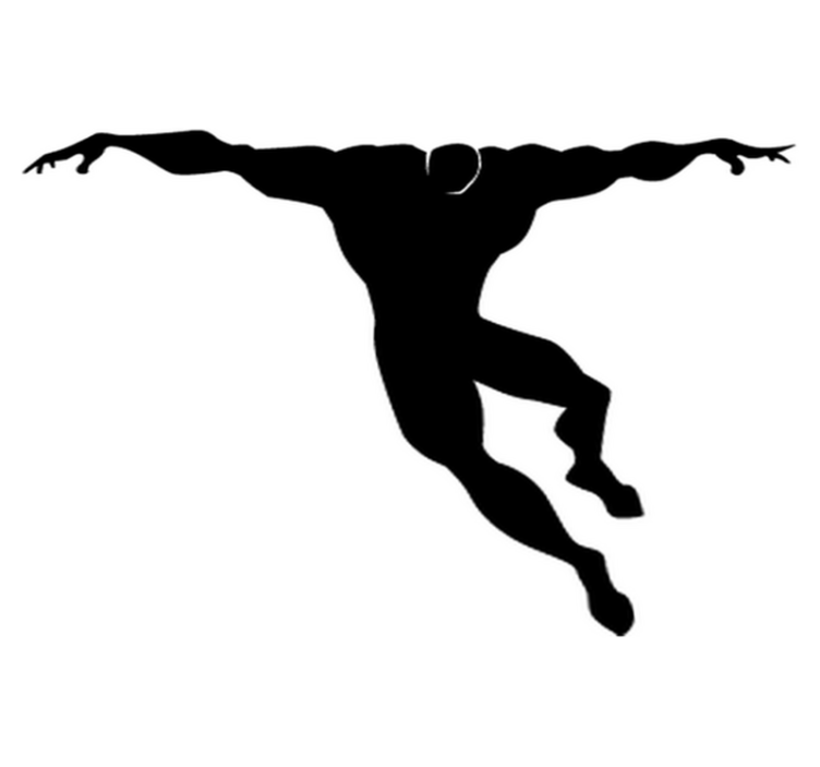 Vinyl tapijt kind superheld springend - TenStickers