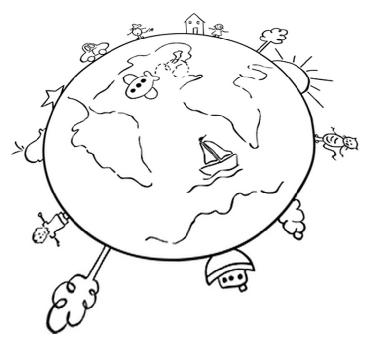 Vinyl tapijt kind wereldbol reizen - TenStickers