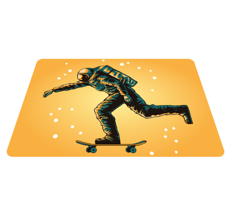 Vinyl tapijt kind astronaut skateboardend - TenStickers