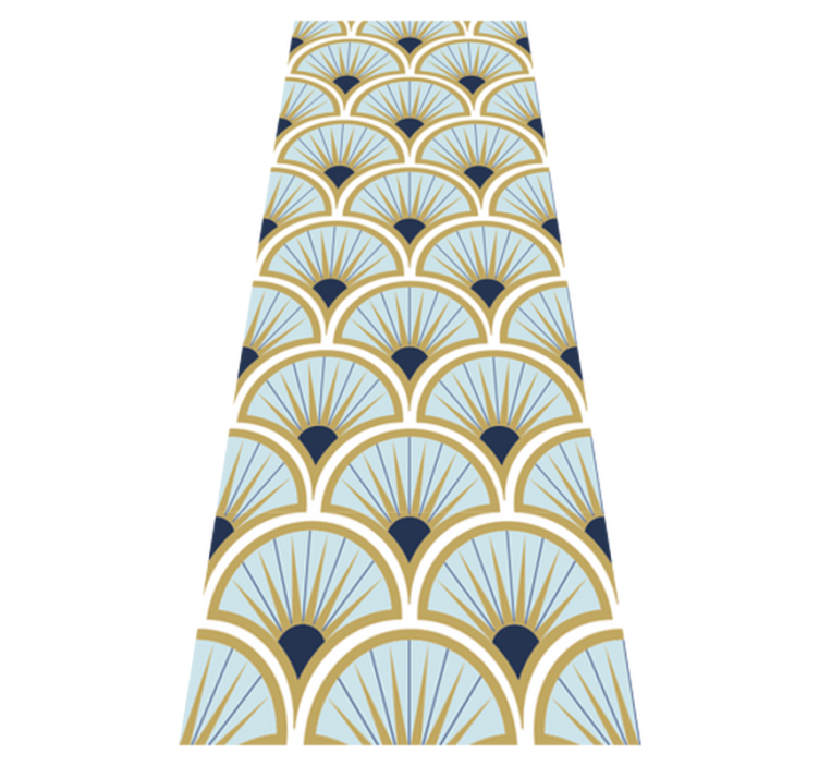 Vinyl tapijt badkamer art deco blauwe tinten - TenStickers