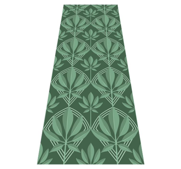 Vinyl tapijt badkamer art deco groene bladeren - TenStickers