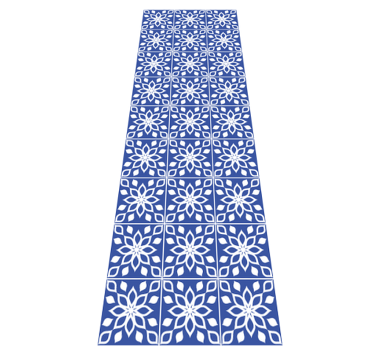 Vinyl tapijt badkamer blauw zuidelijk tegels patroon - TenStickers