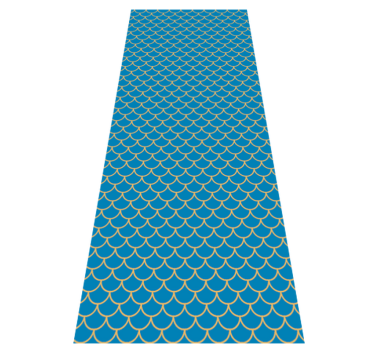 Vinyl tapijt badkamer blauw visschubbenpatroon - TenStickers