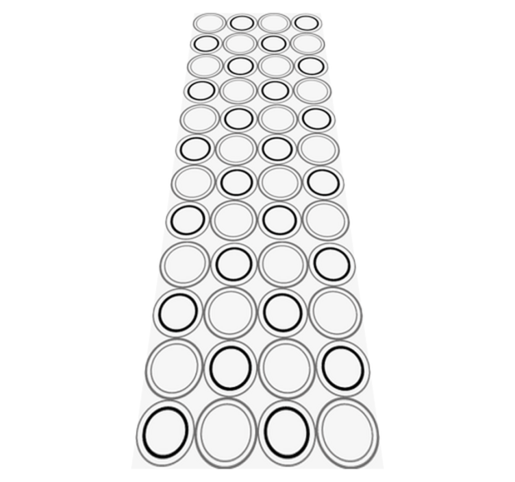 Vinyl tapijt badkamer zwart en grijs cirkels patroon - TenStickers