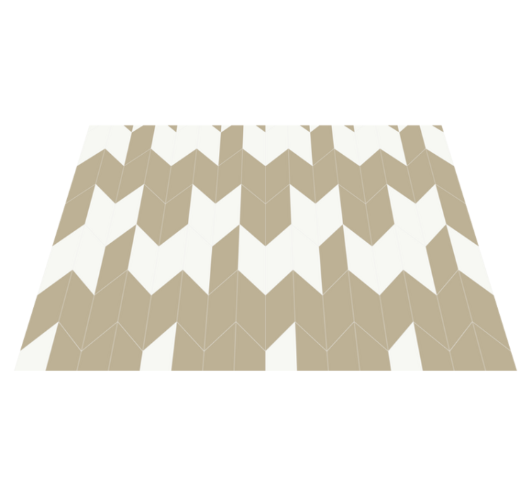 Vinyl tapijt badkamer wit en beige geometrisch patroon - TenStickers