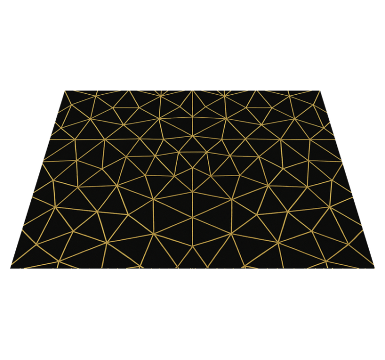 Vinyl tapijt geometrisch middernacht gouden web - TenStickers