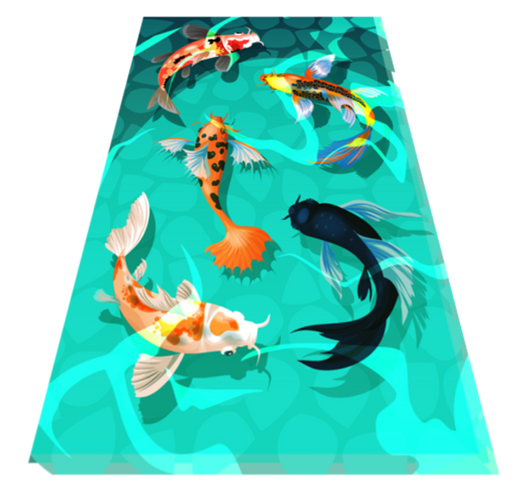 Vinyl tapijt badkamer koi douche - TenStickers
