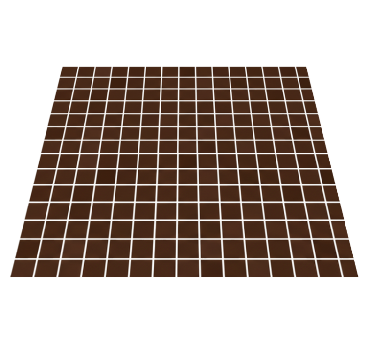 Vinyl tapijt badkamer mini chocoladebruine mozaïeken - TenStickers