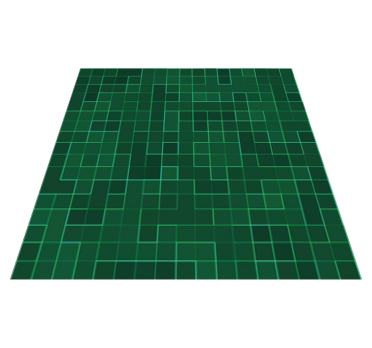 Vinyl tapijt keuken abstract helder groen mozaïek - TenStickers