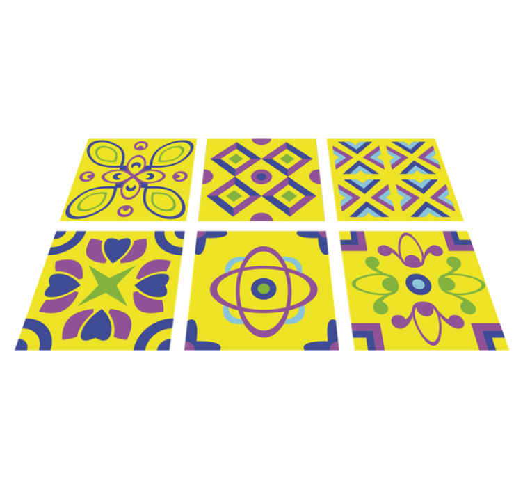 Vinyl tapijt keuken psychedelische symmetrieën - TenStickers