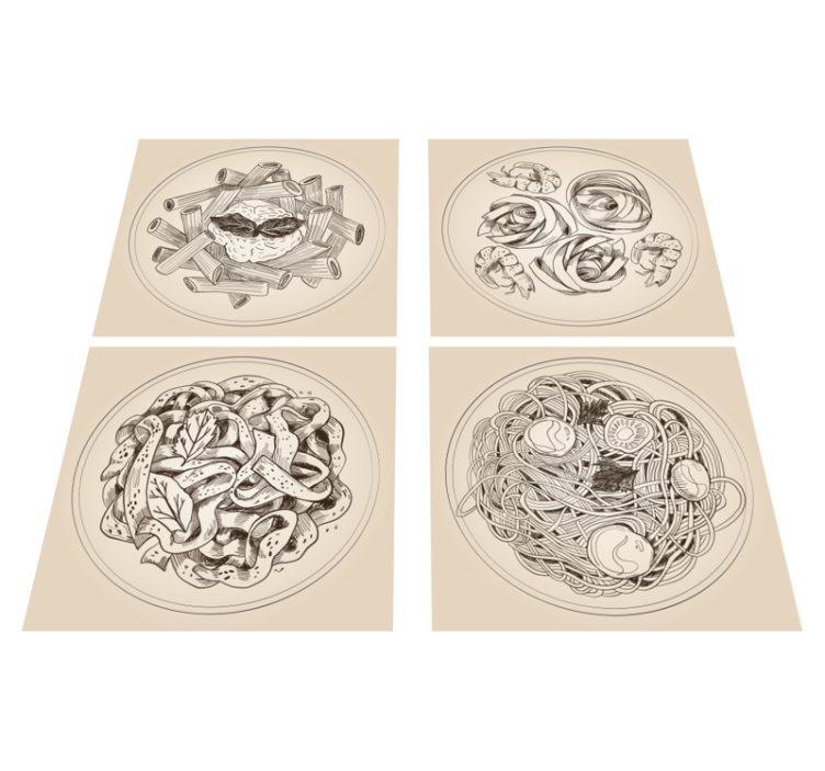 Vinyl tapijt keuken met ornamentale platen - TenStickers
