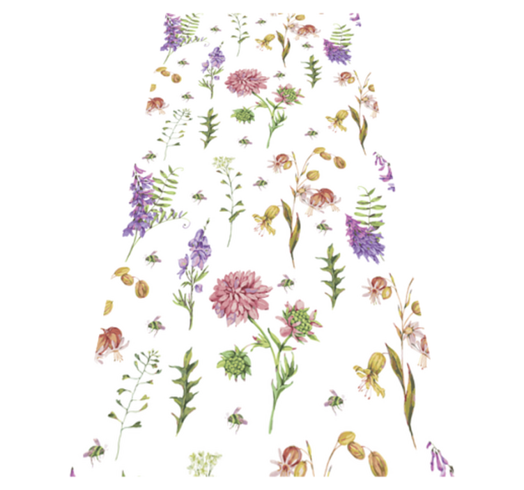 Vinyl tapijt keuken kleurrijke minimalistische bloemen - TenStickers