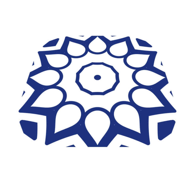 Vinyl tapijt keuken delfts blauwe mandala bloemen - TenStickers