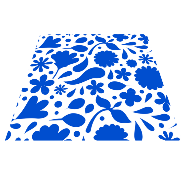 Vinyl tapijt keuken delfts blauw diverse bloemen - TenStickers