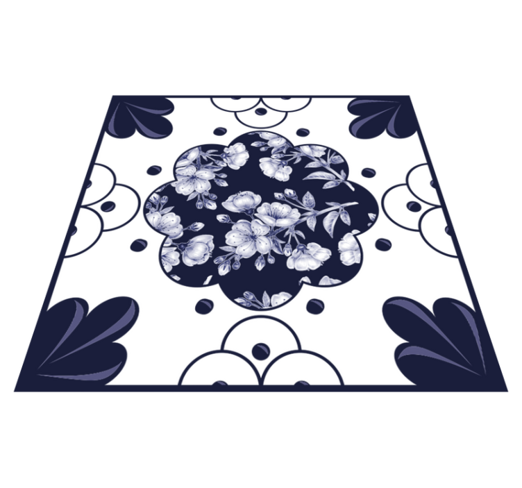 Vinyl tapijt keuken met bloemenpatroon tegels - TenStickers