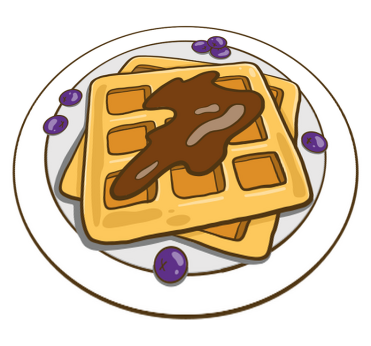 Vinyl tapijt keuken belgium wafel illustratie stickers 1 - TenStickers