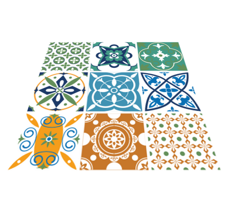 Vinyl tapijt keuken porselein tegels mix - TenStickers
